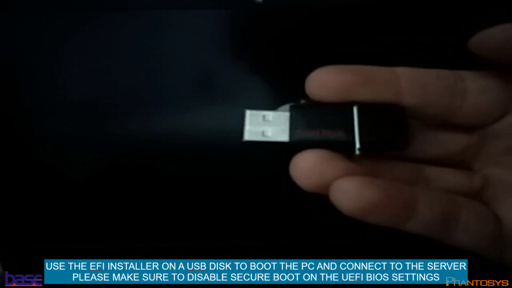 Save the EFI boot loader on a bootable USB drive